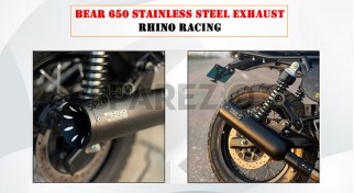 For Royal Enfield Bear 650 Rhino Racing Scramjet Max V2 Black Exhaust Silencer